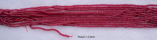 Ruby high-grade natural 2.1-2.3mm strands