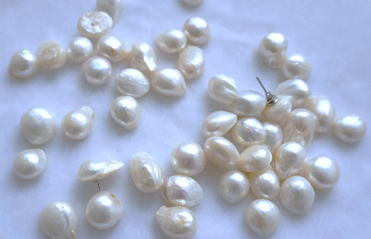 Semi-baroque Mabe-style pearls