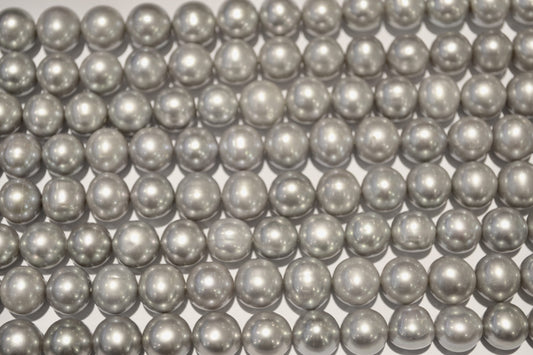 freshwater pearl strands: grey round 11-12mm high grade