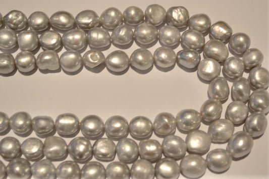 freshwater pearl strands: grey irregular 12.5x11mm
