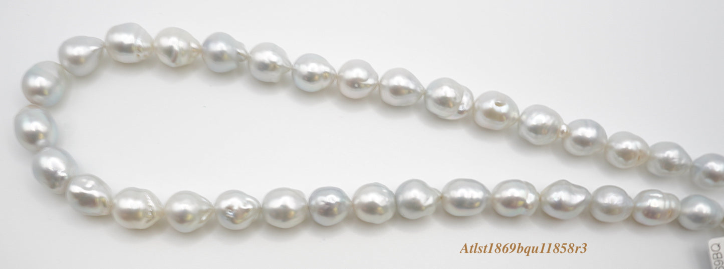 South sea pearl strand: platinum grey baroque 10.5mmx12.5mm