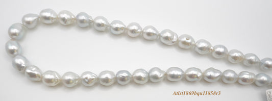 South sea pearl strand: platinum grey baroque 10.5mmx12.5mm
