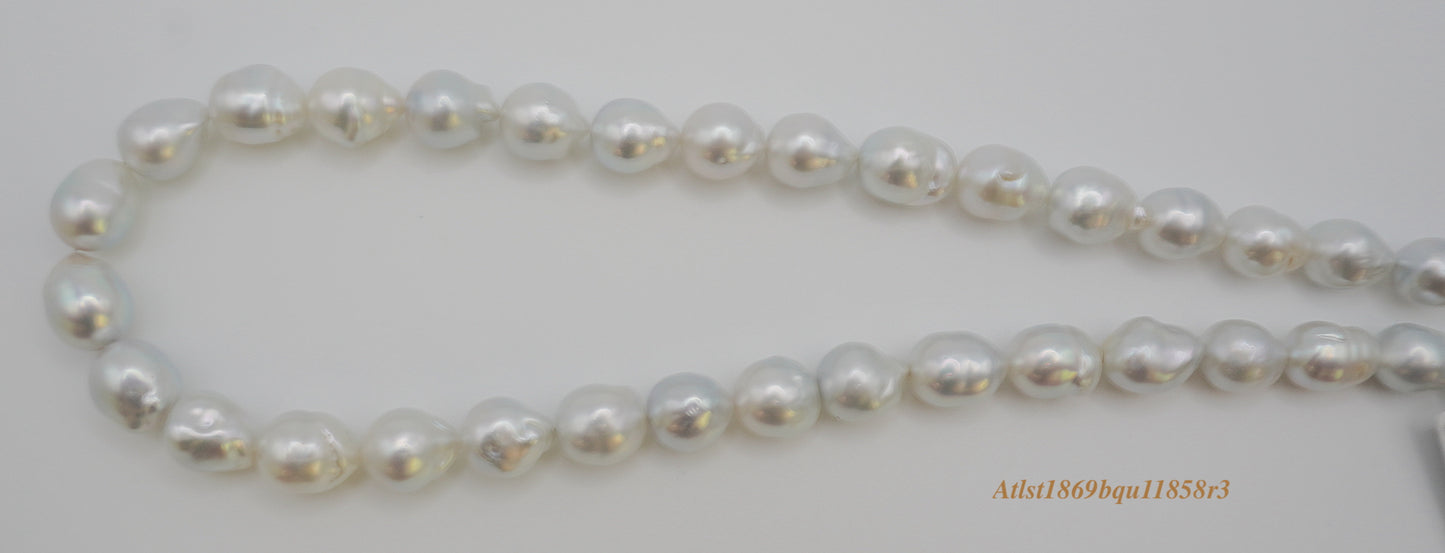South sea pearl strand: platinum grey baroque 10.5mmx12.5mm