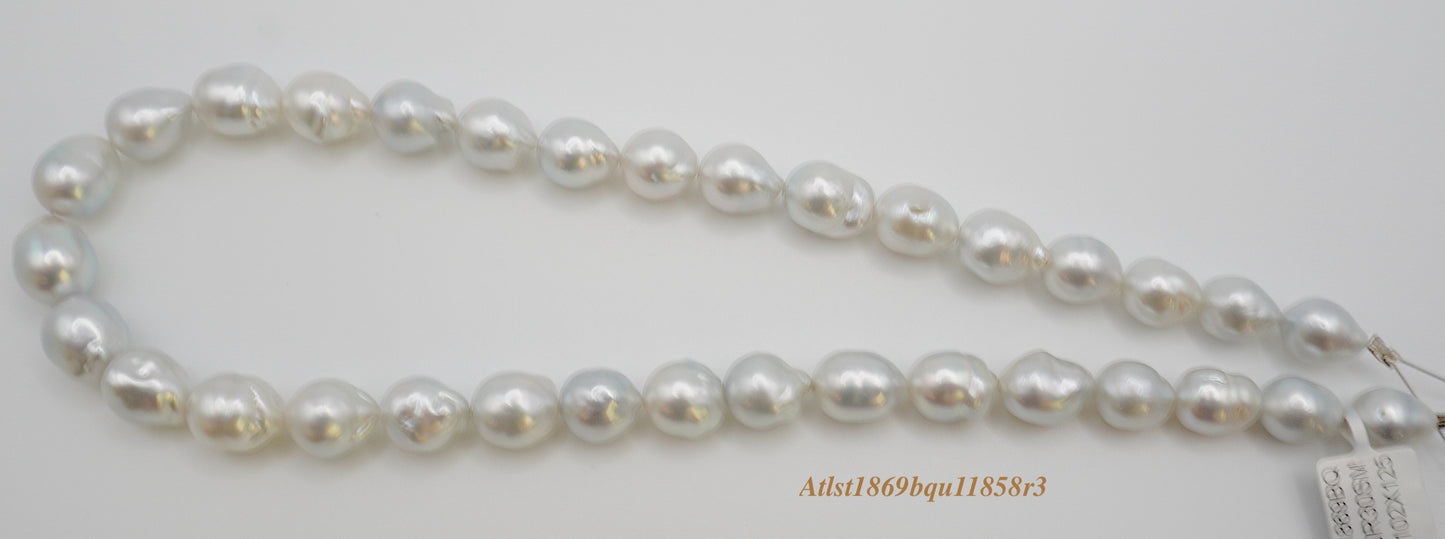 South sea pearl strand: platinum grey baroque 10.5mmx12.5mm