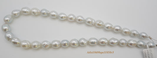 South sea pearl strand: platinum grey baroque 10.5mmx12.5mm