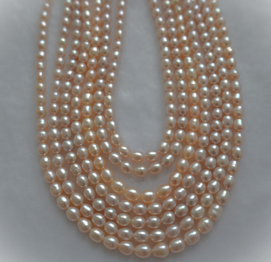 Freshwater pearl strands: pink purple oval 5-5.5×5.5-6mm very shiny